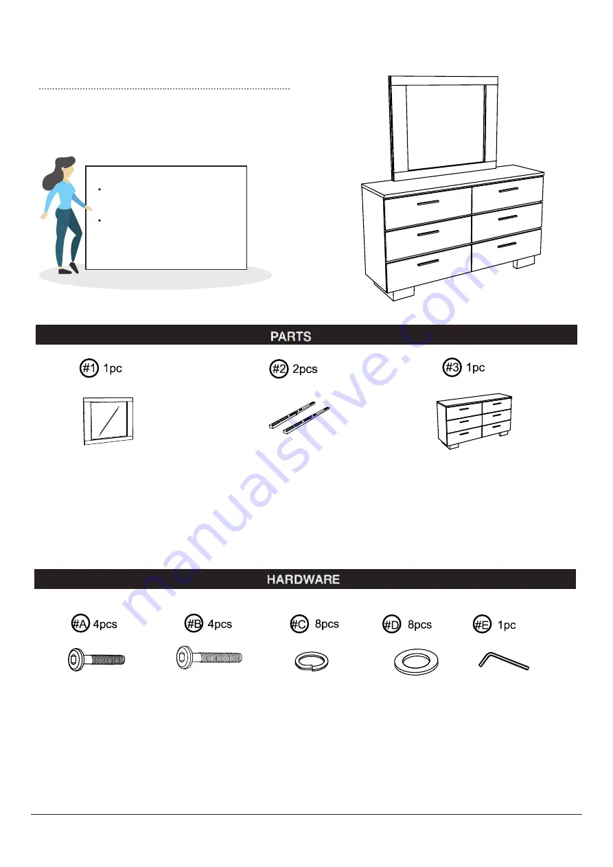 Furniture of America FOA7039M Assembly Instructions Manual Download Page 5