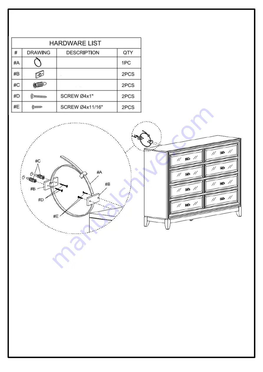 Furniture of America Golva CM7295D Assembly Instructions Manual Download Page 6