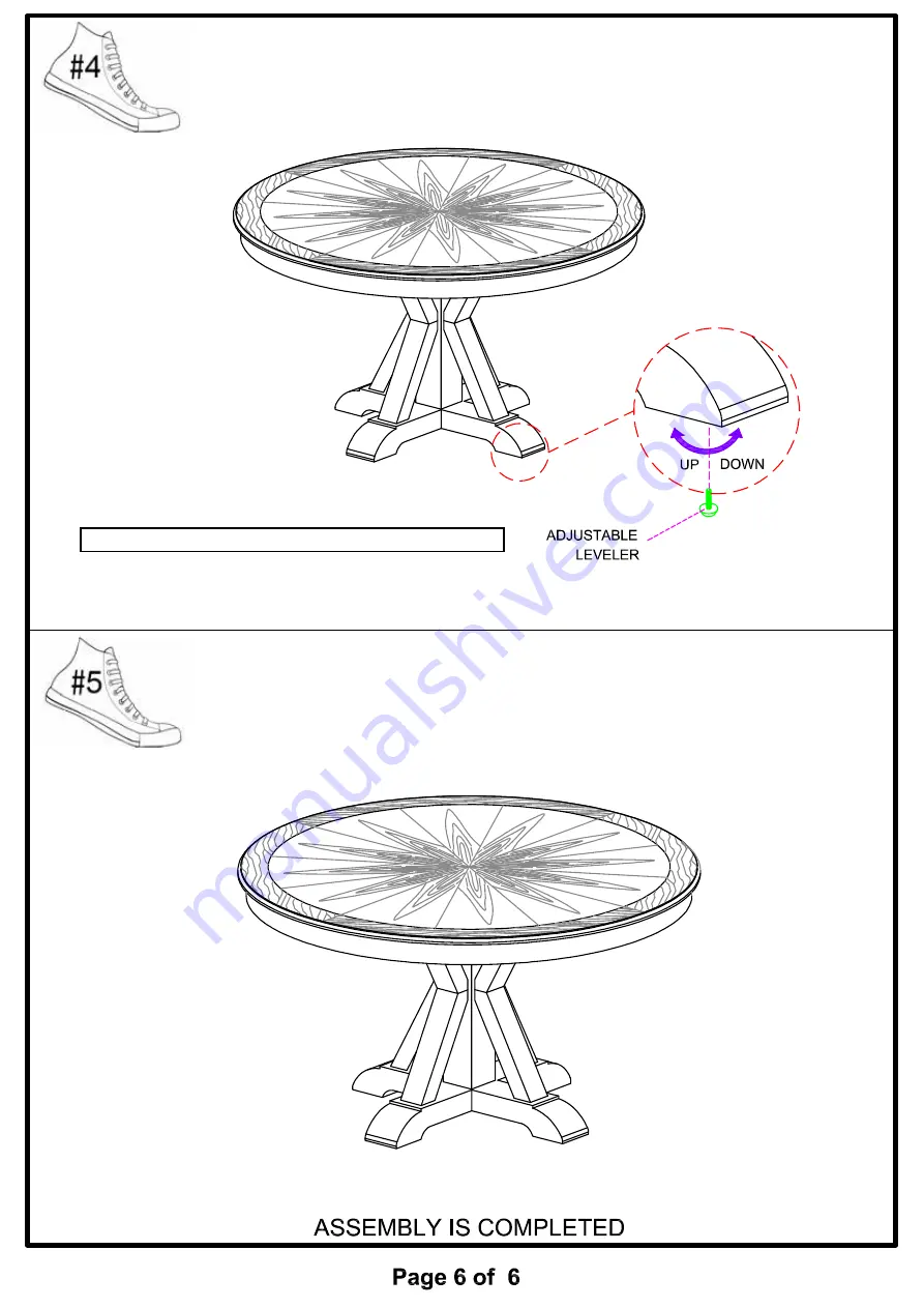 Furniture of America Julia CM3014RT Assembly Instructions Manual Download Page 6