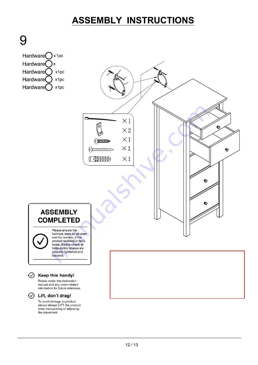 Furniture of America Launces CM-AC119 Assembly Instructions Manual Download Page 12