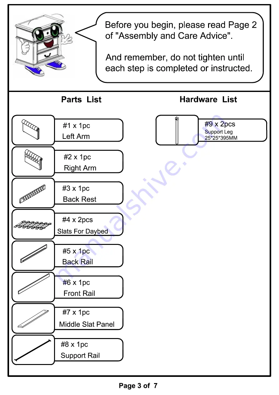 Furniture of America Leanna CM1027-F Assembly Instructions Manual Download Page 3