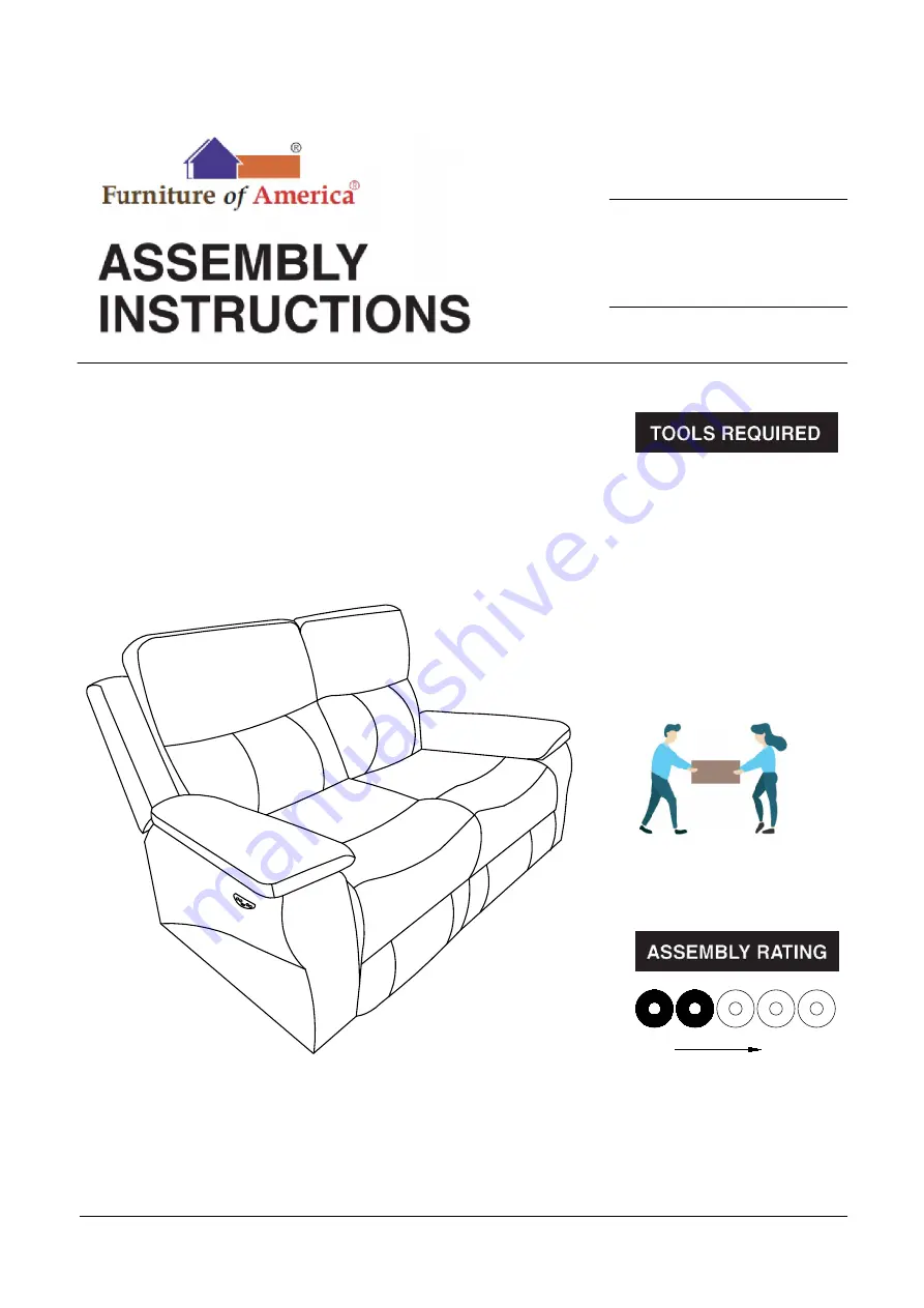 Furniture of America Lila CM6540-LV-PM Assembly Instructions Manual Download Page 1