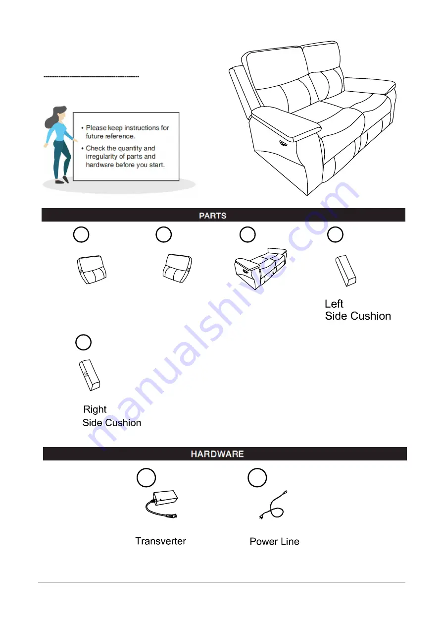 Furniture of America Lila CM6540-LV-PM Assembly Instructions Manual Download Page 5