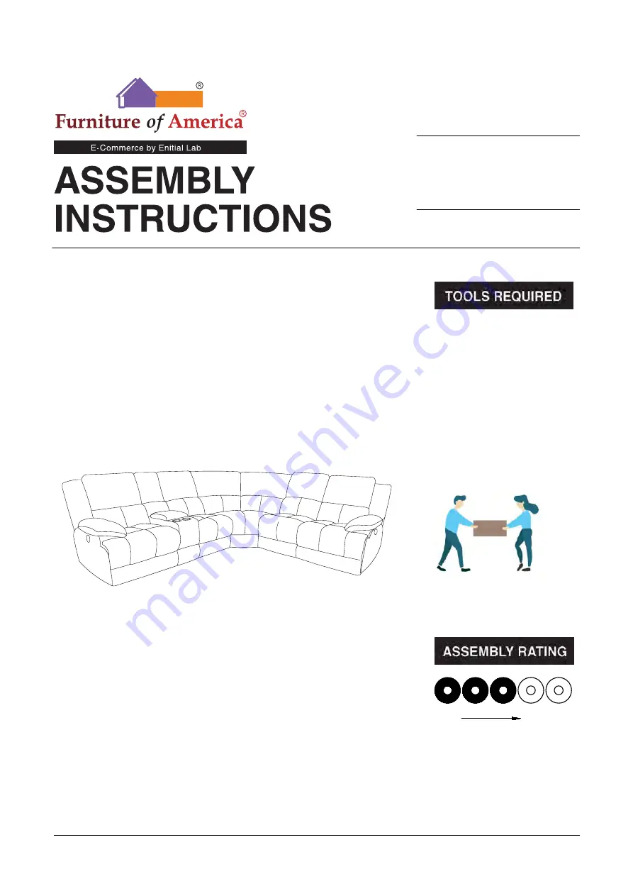 Furniture of America Lynette CM6345 Assembly Instructions Manual Download Page 1