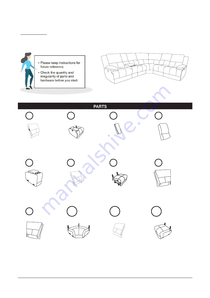 Furniture of America Lynette CM6345 Assembly Instructions Manual Download Page 5