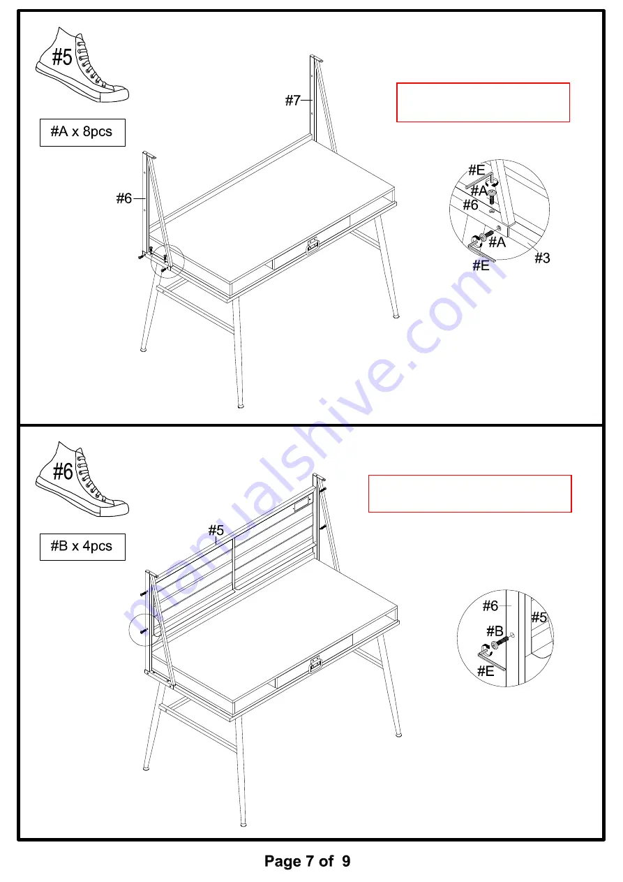 Furniture of America Mccredmond CM-DK5566 Assembly Instructions Manual Download Page 7