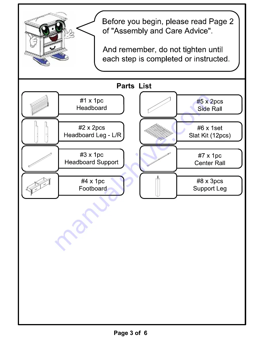 Furniture of America Ribeira CM7252CK Assembly Instructions Manual Download Page 3