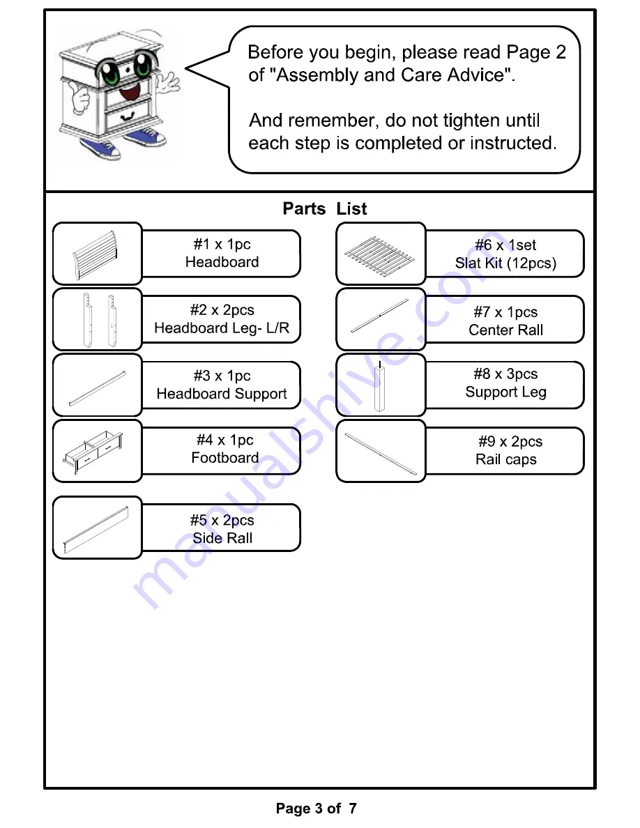 Furniture of America Ribeira CM7252CK Assembly Instructions Manual Download Page 9