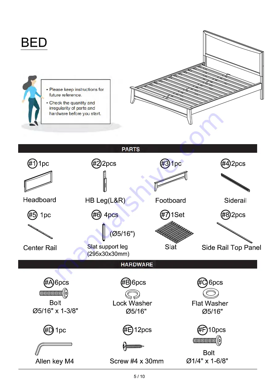 Furniture of America Snyder CM7782CK Assembly Instructions Manual Download Page 5