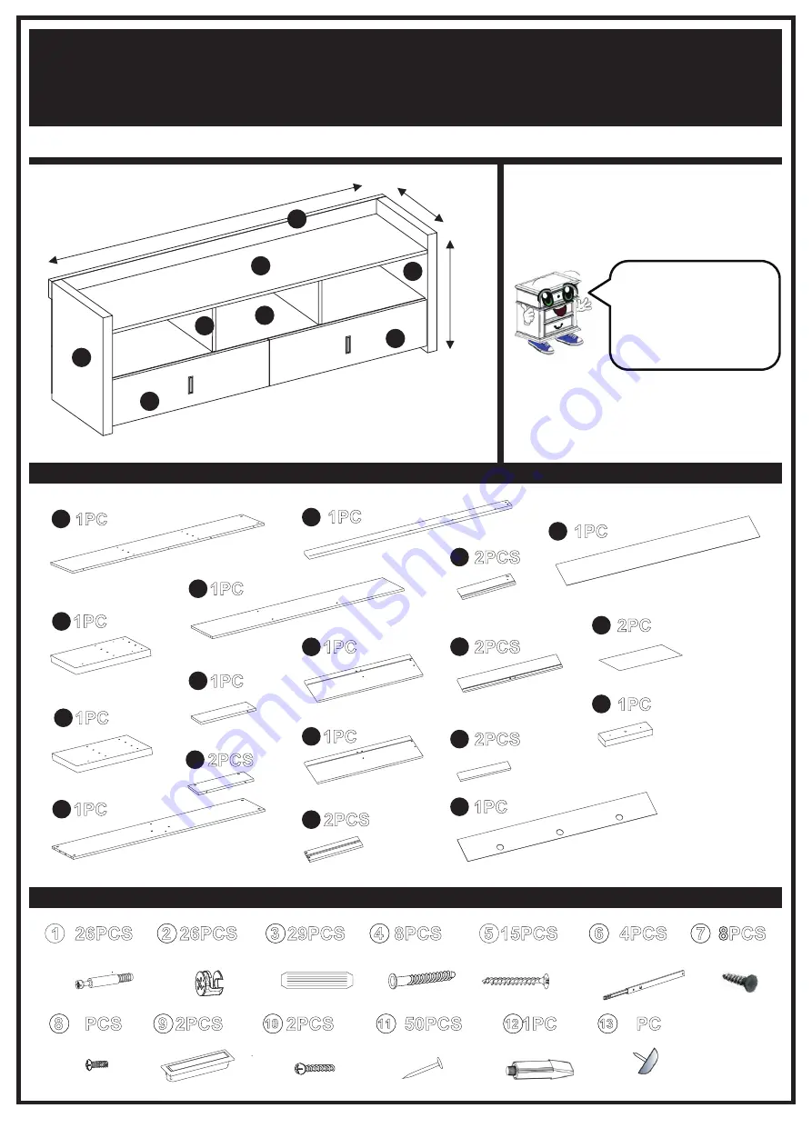 Furniture of America YNJ-1423-6 Assembly Instructions Manual Download Page 6