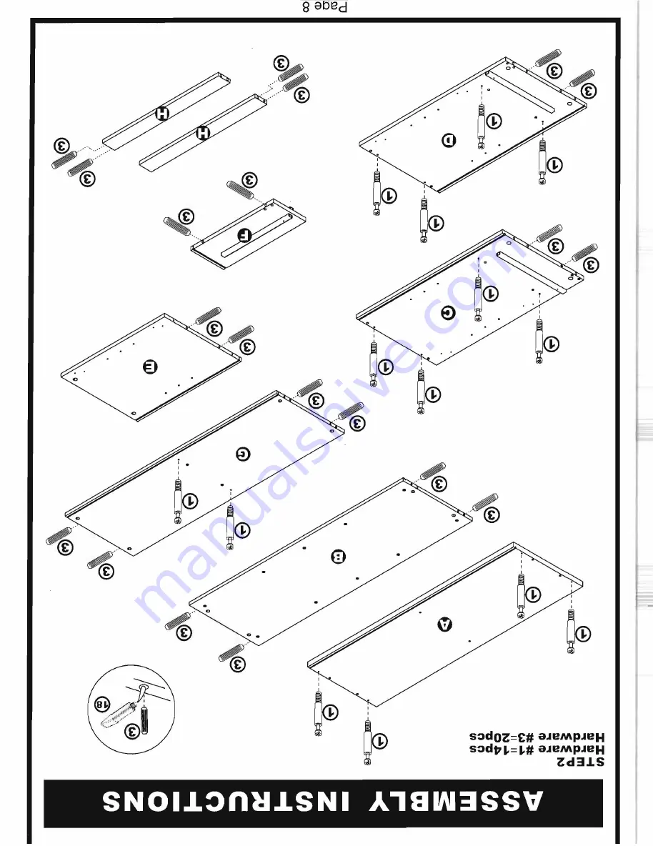 Furniture of America YNJ-BT2222 Assembly Instructions Manual Download Page 8