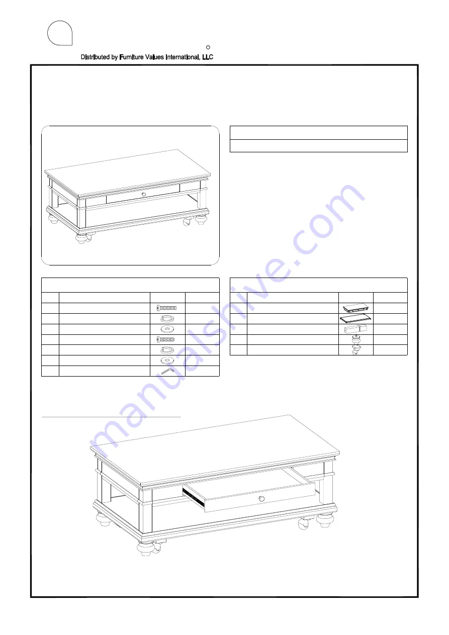 Furniture Values International aspenhome I07-9100-WBR Assembly Instructions Download Page 1