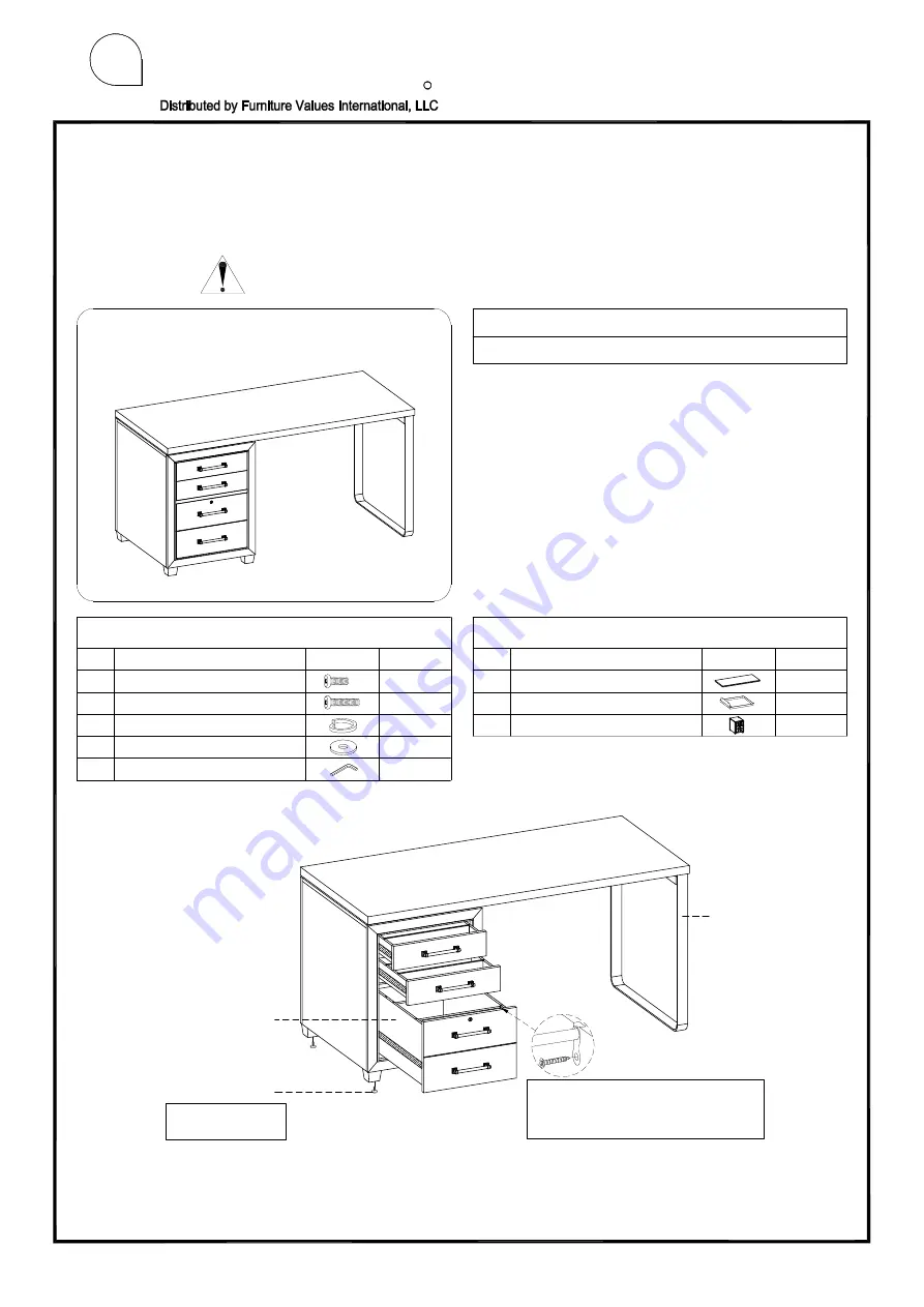 Furniture Values International aspenhome I262-360WD Assembly Instructions Download Page 1