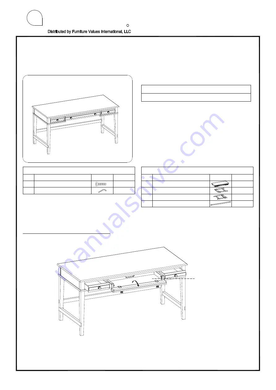 Furniture Values International aspenhome I358-360WD-WBK Assembly Instructions Download Page 1