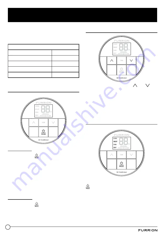 Furrion FACW12SA-BL Instruction Manual Download Page 8