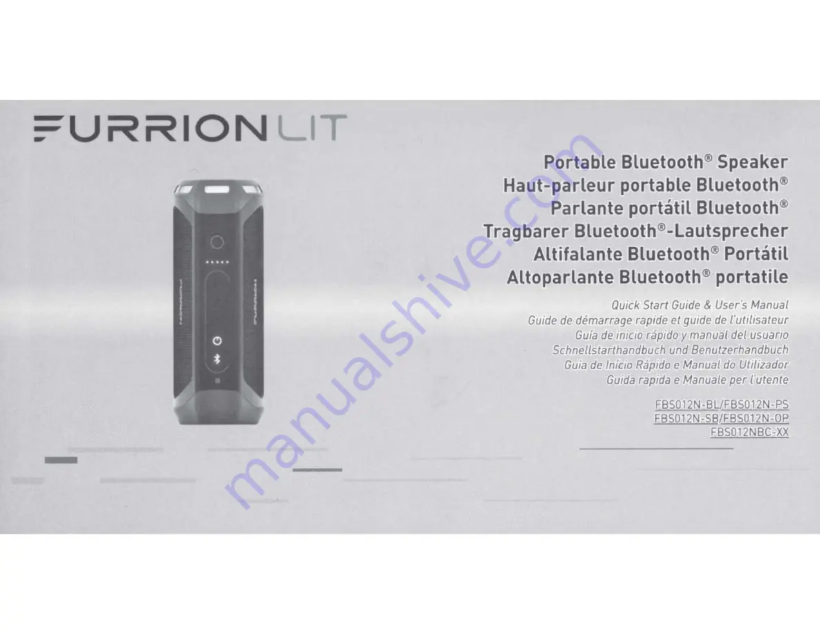 Furrion FBS012N-BL Quick Start Manual & User Manual Download Page 1