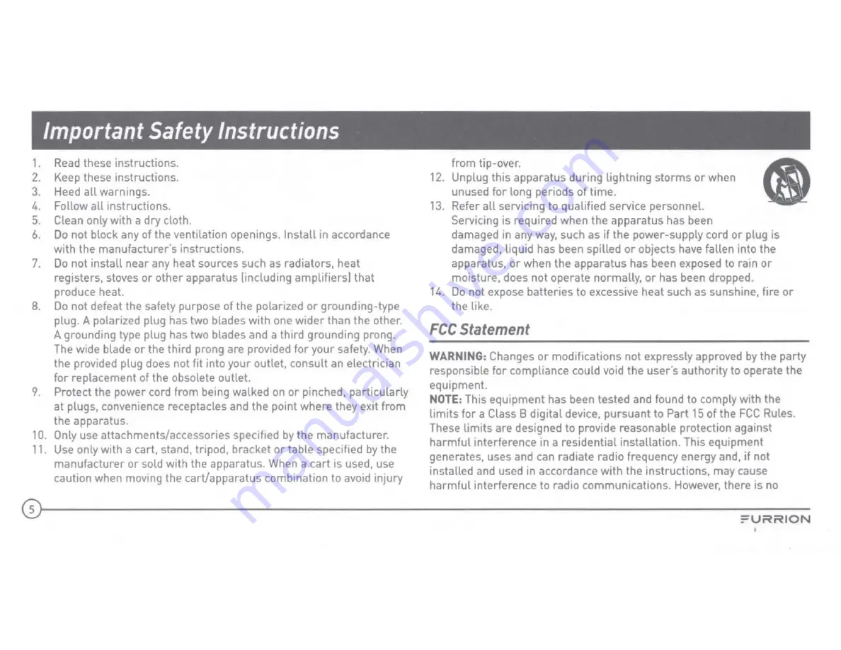 Furrion FBS012N-BL Quick Start Manual & User Manual Download Page 4