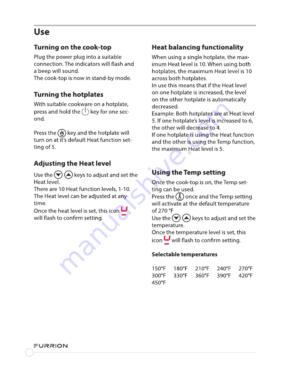 Furrion FIH2ZEA-BG Operating And Installation Instructions Download Page 10