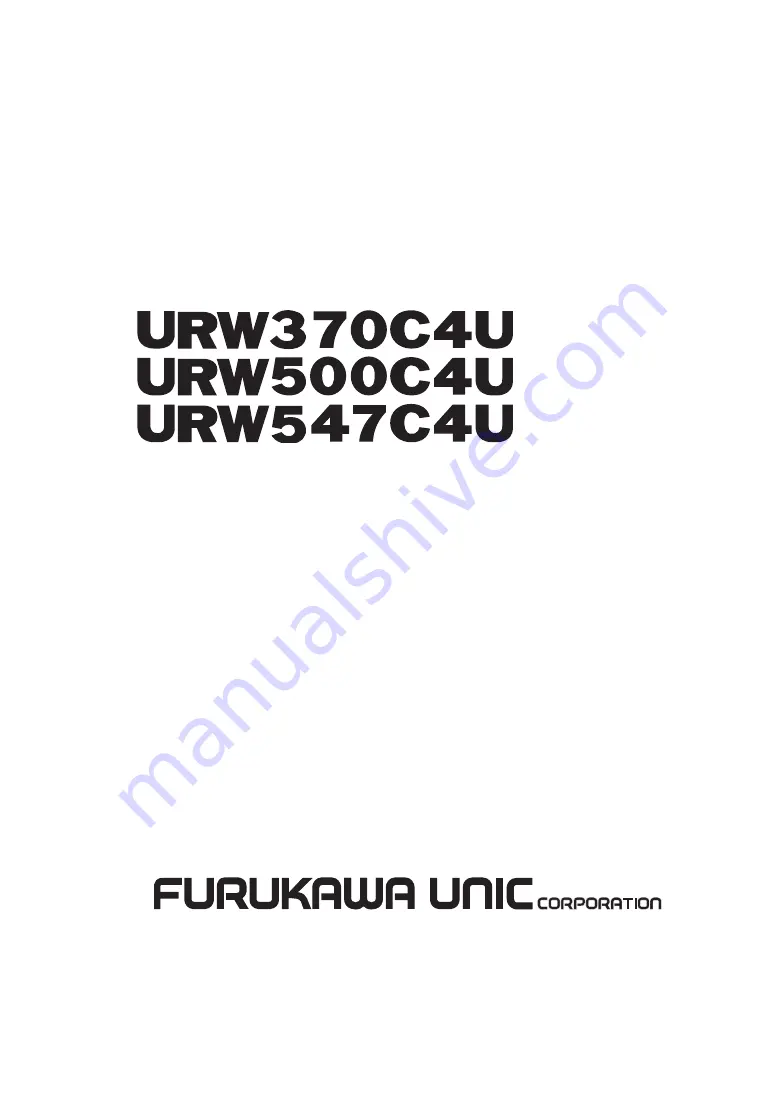 Furukawa Unic URW370C4U Series Скачать руководство пользователя страница 1