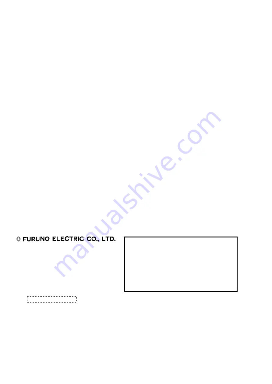 Furuno 9ZWFM8800D Operator'S Manual Download Page 2