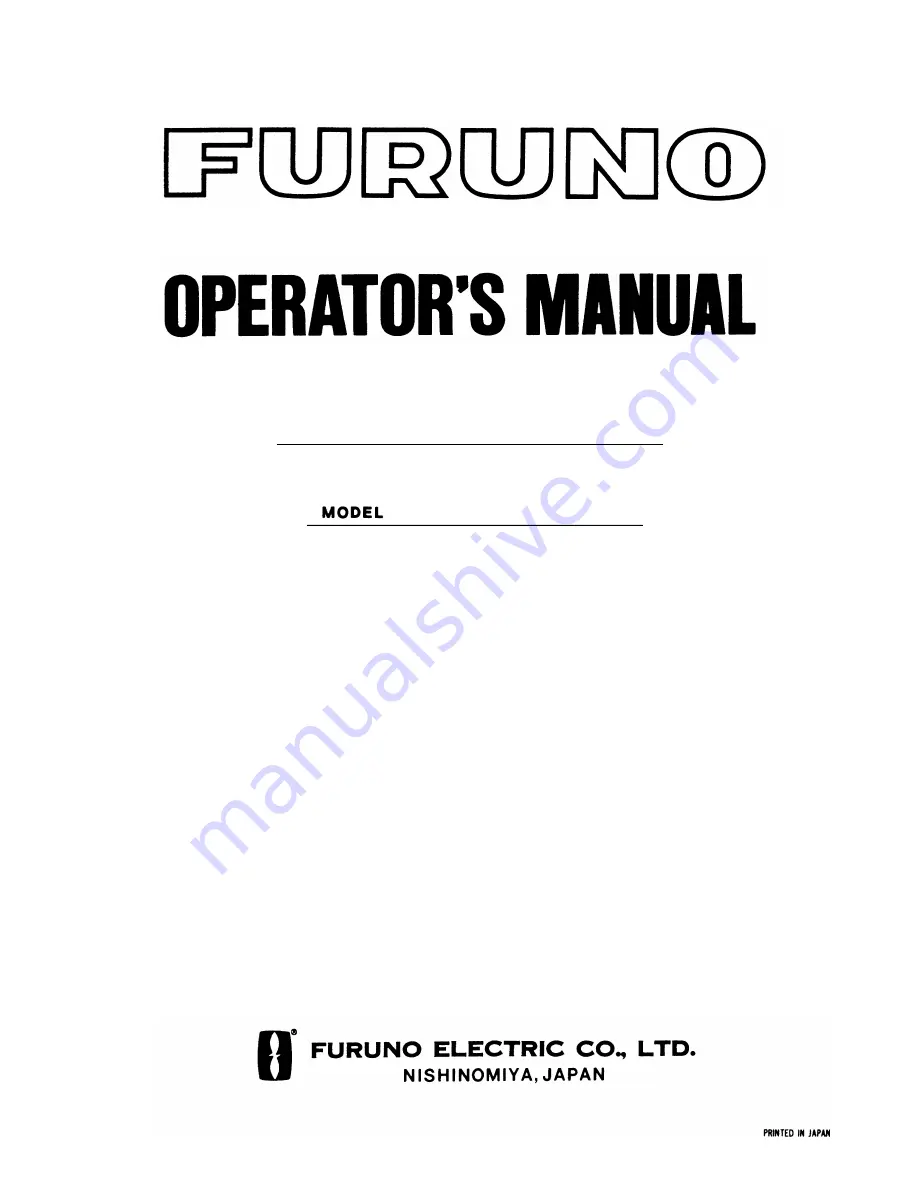 Furuno DS-80 Operator'S Manual Download Page 1