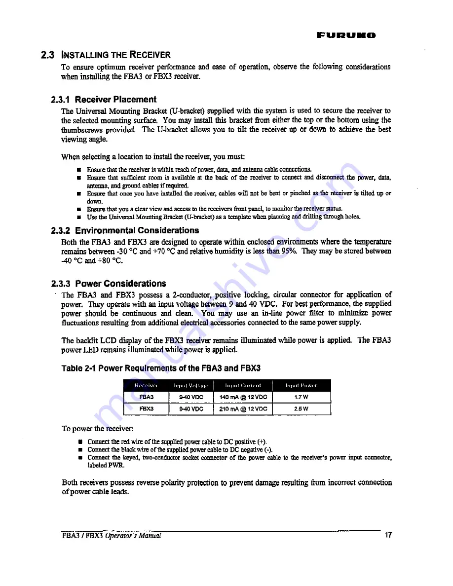 Furuno FBA3 Operator'S Manual Download Page 18