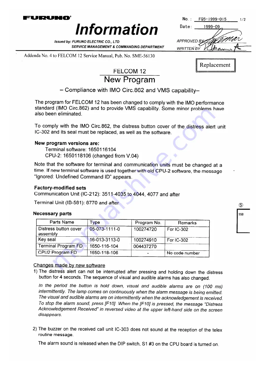 Furuno FELCOM 12 Скачать руководство пользователя страница 8