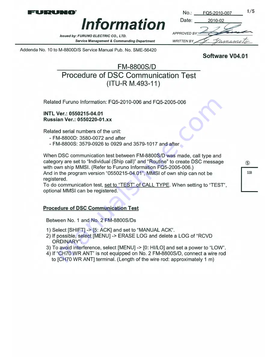 Furuno FM-8800 Service Manual Download Page 13