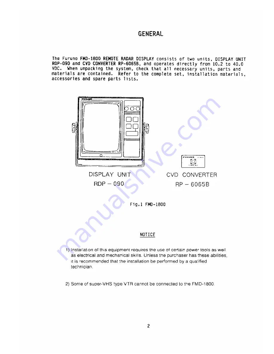 Furuno FMD-1800 Скачать руководство пользователя страница 4