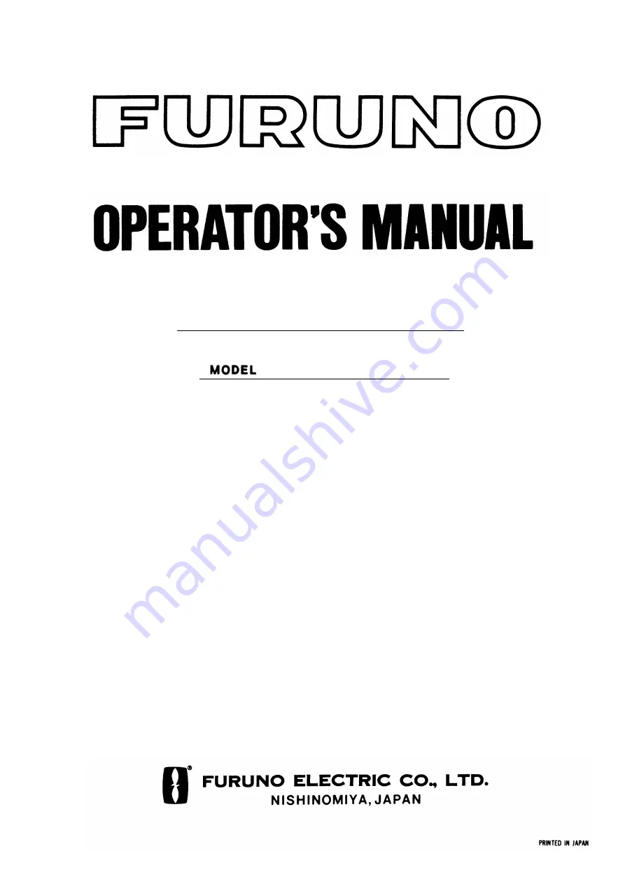 Furuno PFX-50 Operator'S Manual Download Page 1