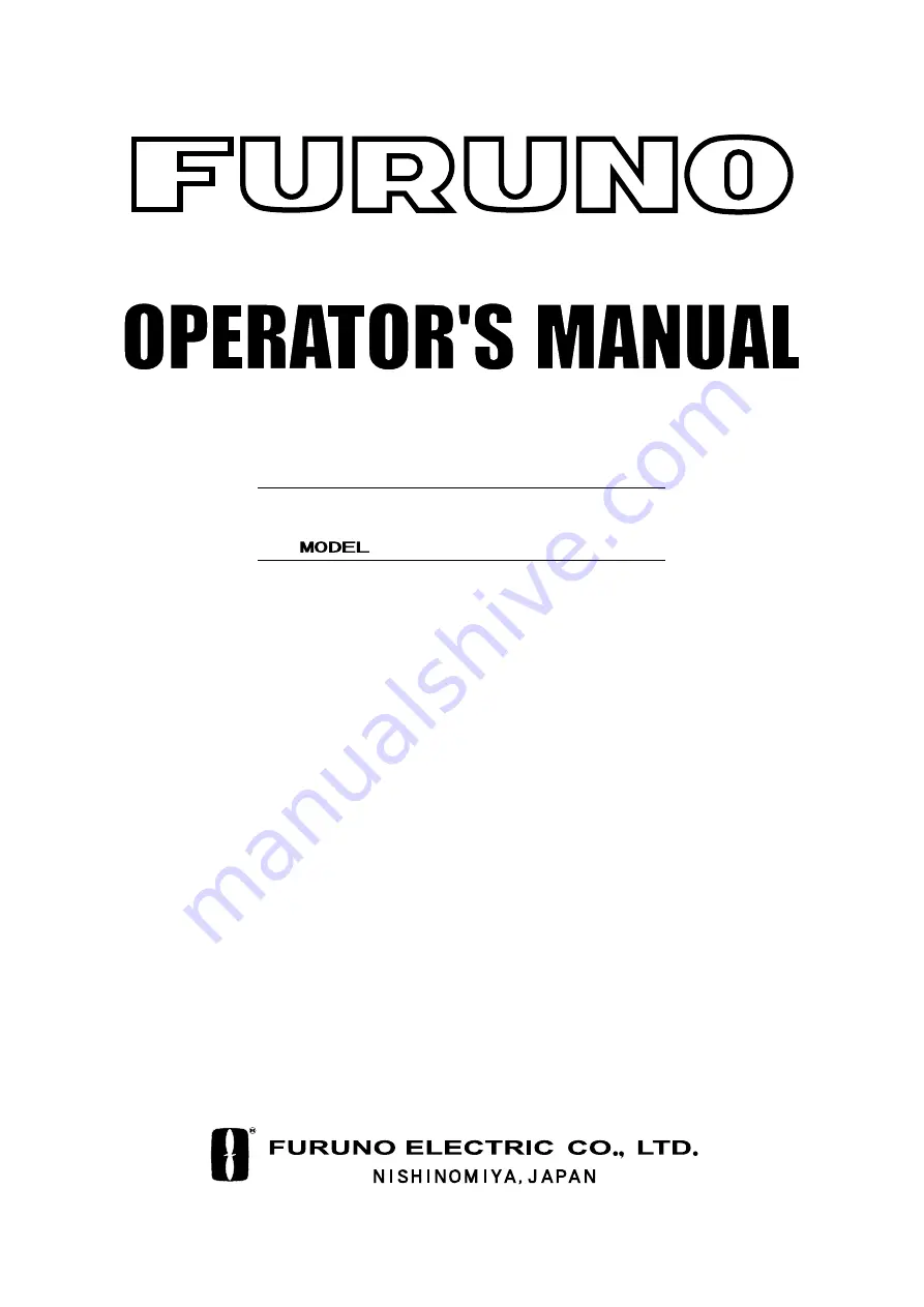 Furuno PP-505 Operator'S Manual Download Page 1