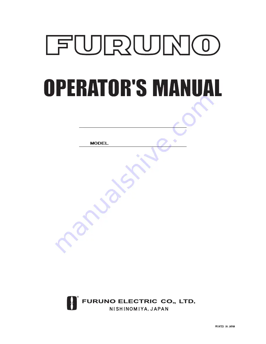 Furuno RC-1500-1T Operator'S Manual Download Page 1