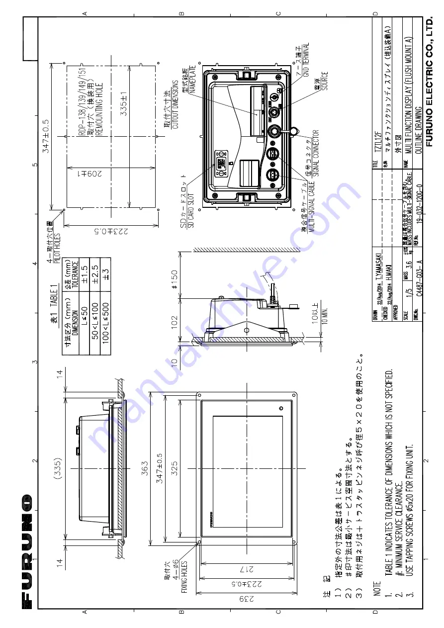 Furuno TZTL12F Installation Manual Download Page 62