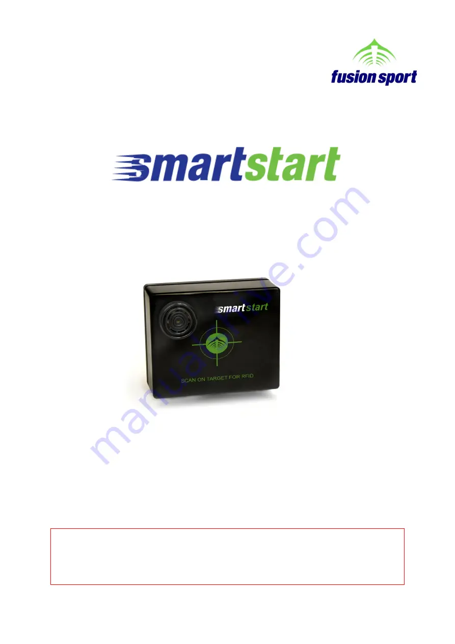 Fusion Sport Smartstart Скачать руководство пользователя страница 1