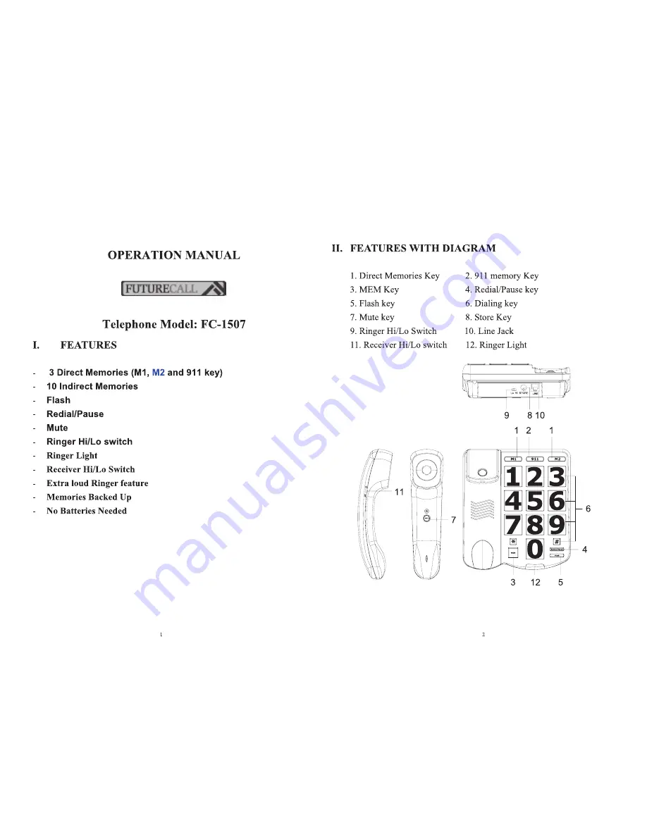 FutureCall FC-1507 Operation Manual Download Page 1