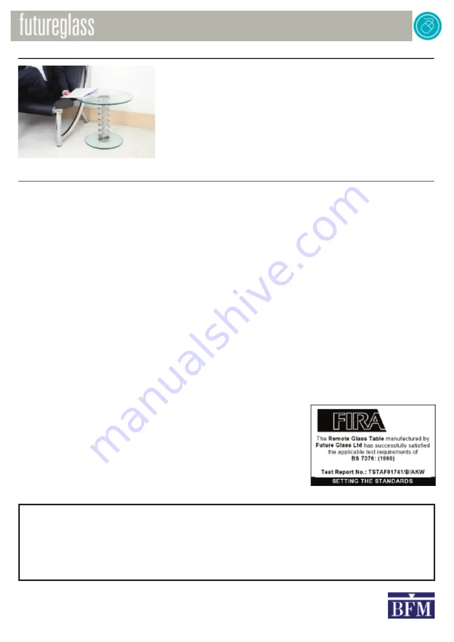 Futureglass Remote Reception Table Assembly Instructions Download Page 3