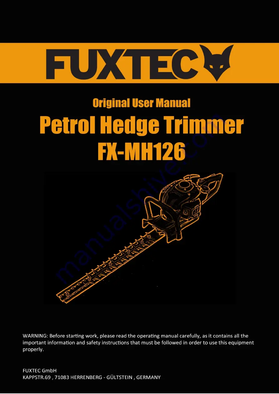 FUXTEC FX-MH126 Original User Manual Download Page 1