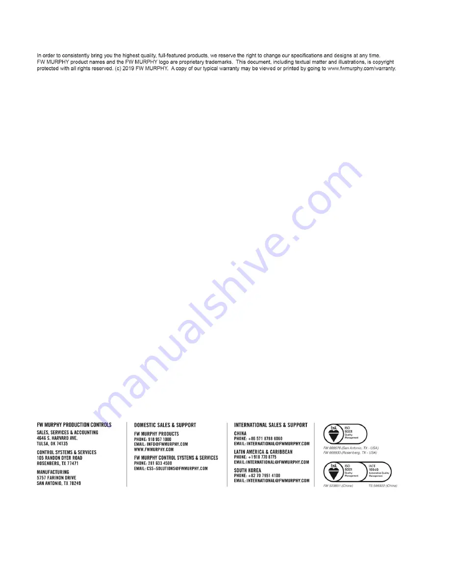 FW Murphy AFR-64L Operation Manual Download Page 16