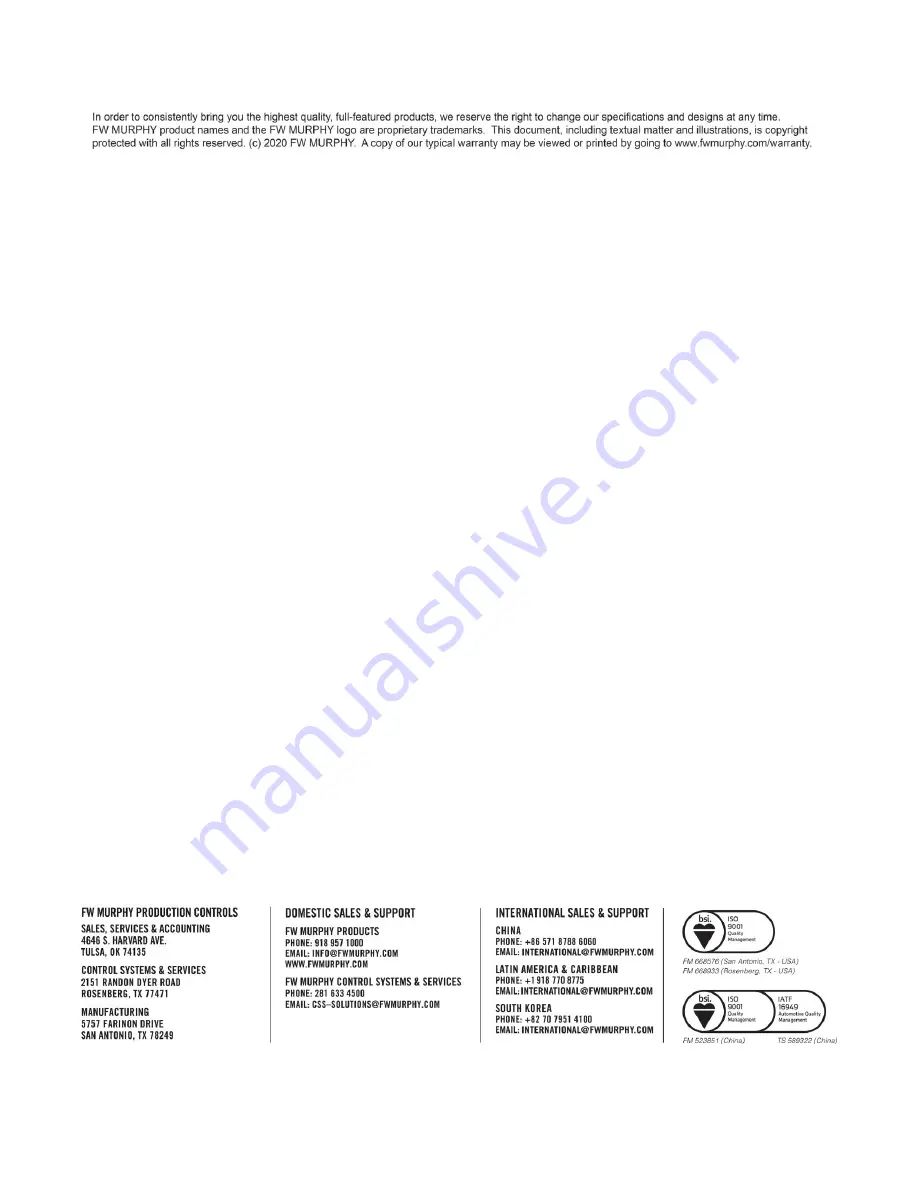 FW Murphy Centurion C5 M-VIEW Touch 10 Operation Manual Download Page 48