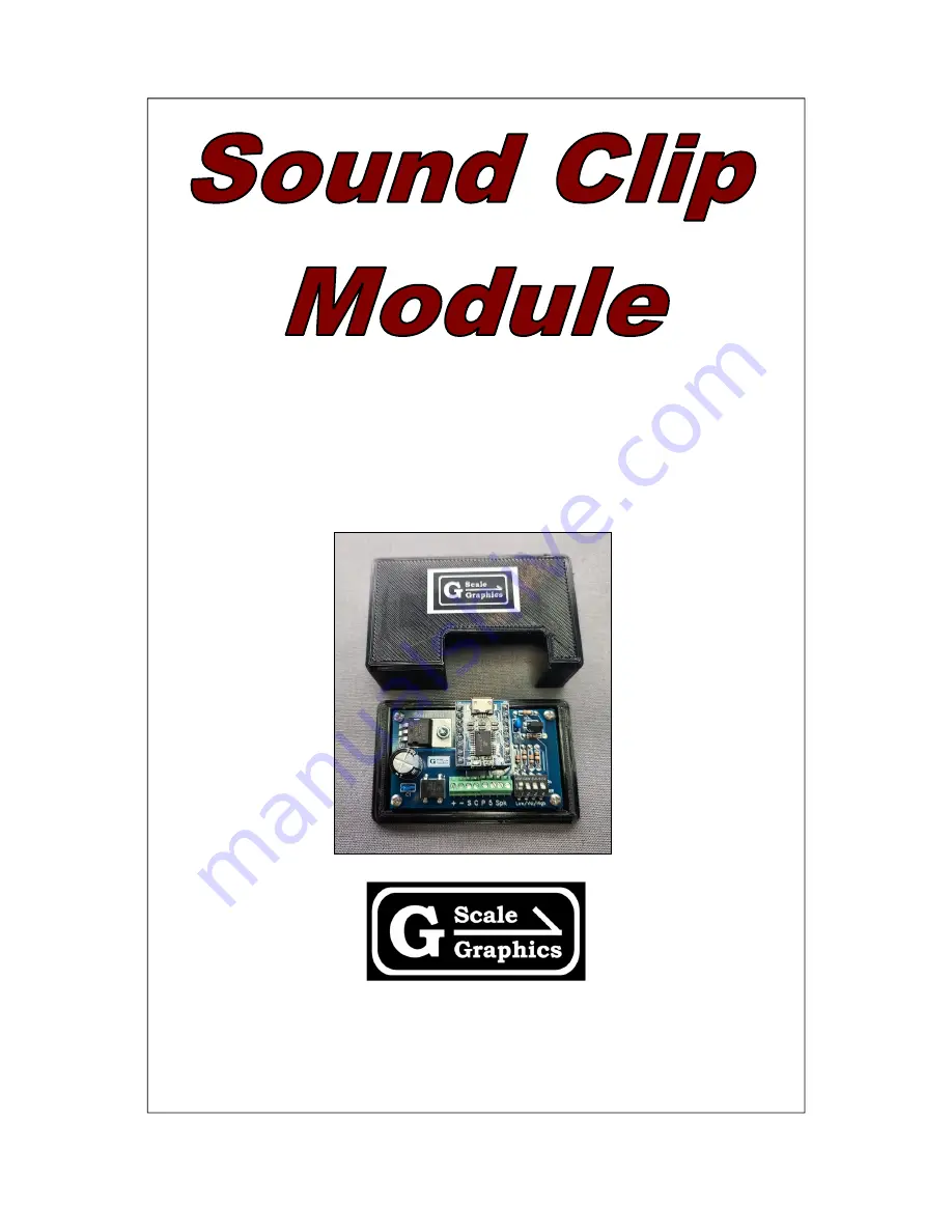 G-Scale Graphics Sound Clip Operation And Installation Manual Download Page 1