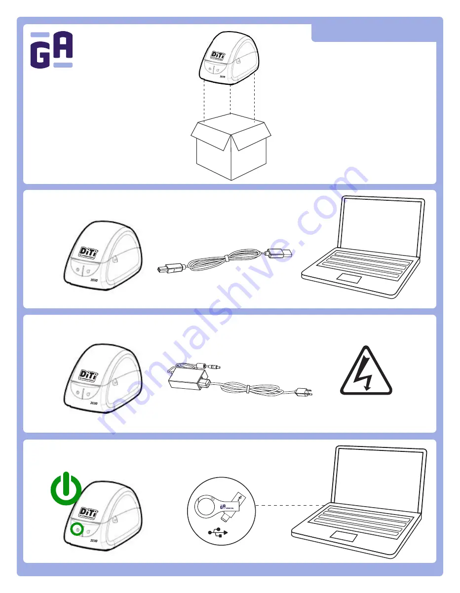 GA DiTi 203iD Quick Setup Manual Download Page 1