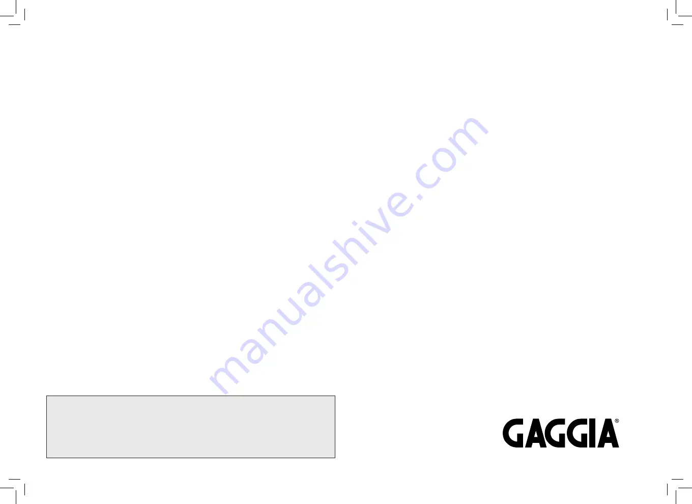 Gaggia Espresso Pure Operating Instructions Manual Download Page 20