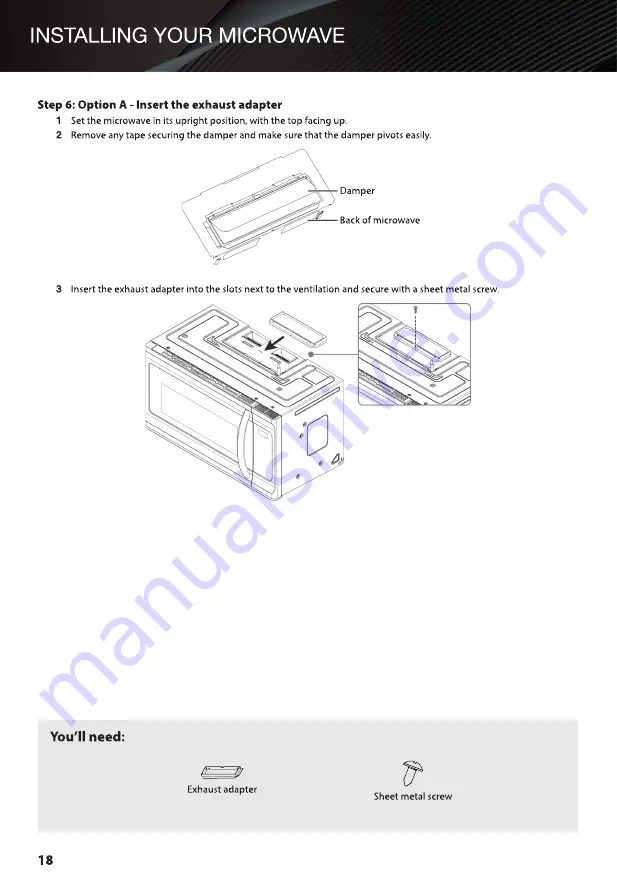 Galanz GLOMJA17S2B-10 Installation Manual Download Page 18