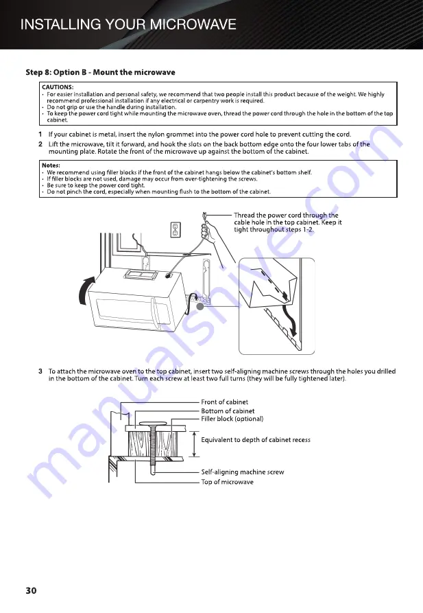 Galanz GLOMJA17S2B-10 Installation Manual Download Page 30