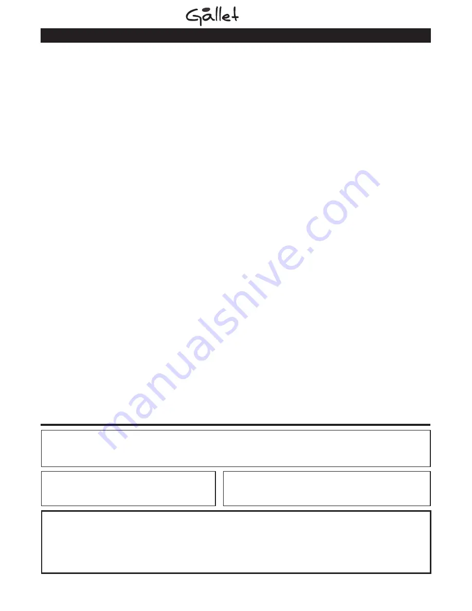 Gallet BOU 737 Instruction Manual Download Page 27