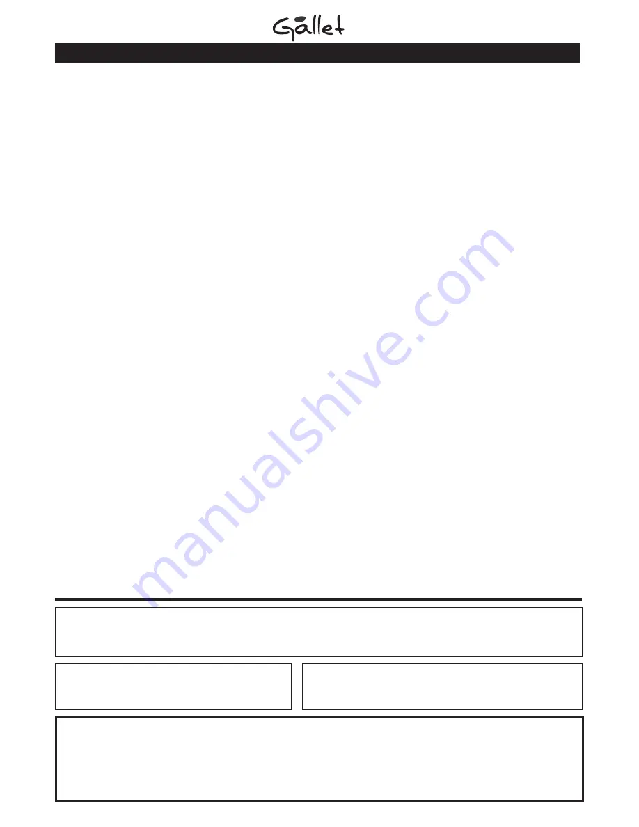 Gallet BOU 737 Instruction Manual Download Page 28