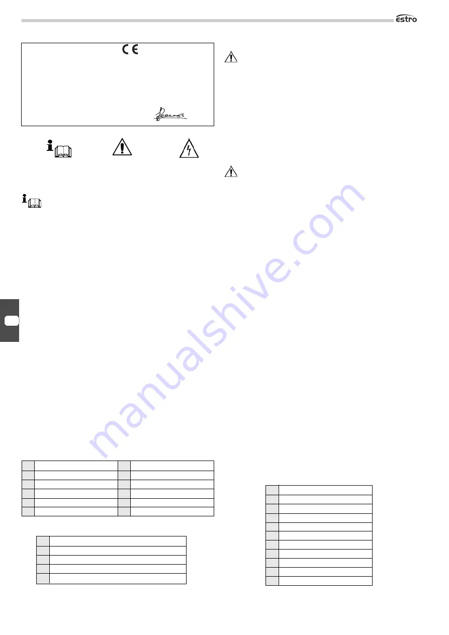 Galletti ESTRO FA Installation, Use And Maintenance Manual Download Page 14