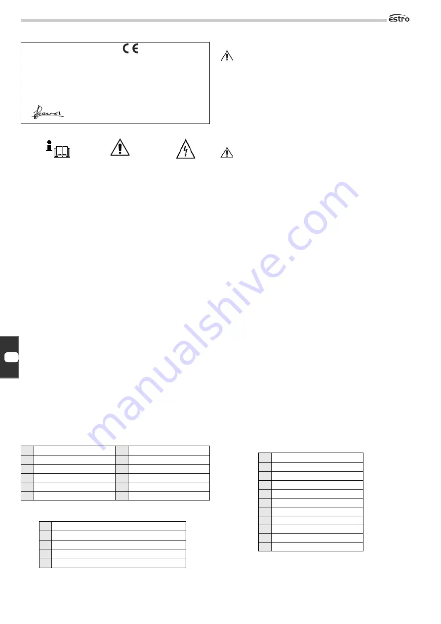 Galletti ESTRO FA Installation, Use And Maintenance Manual Download Page 16