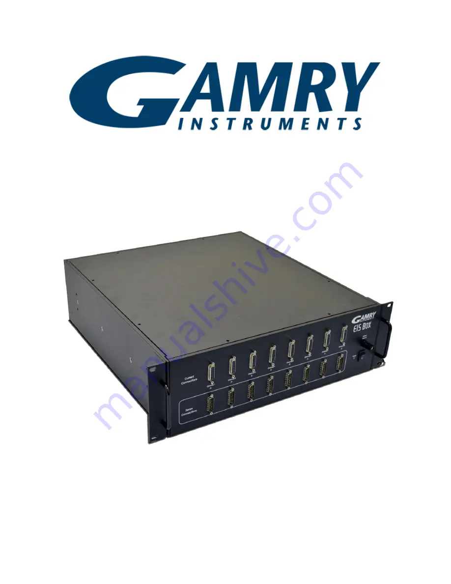 Gamry Instruments EIS Box Скачать руководство пользователя страница 1