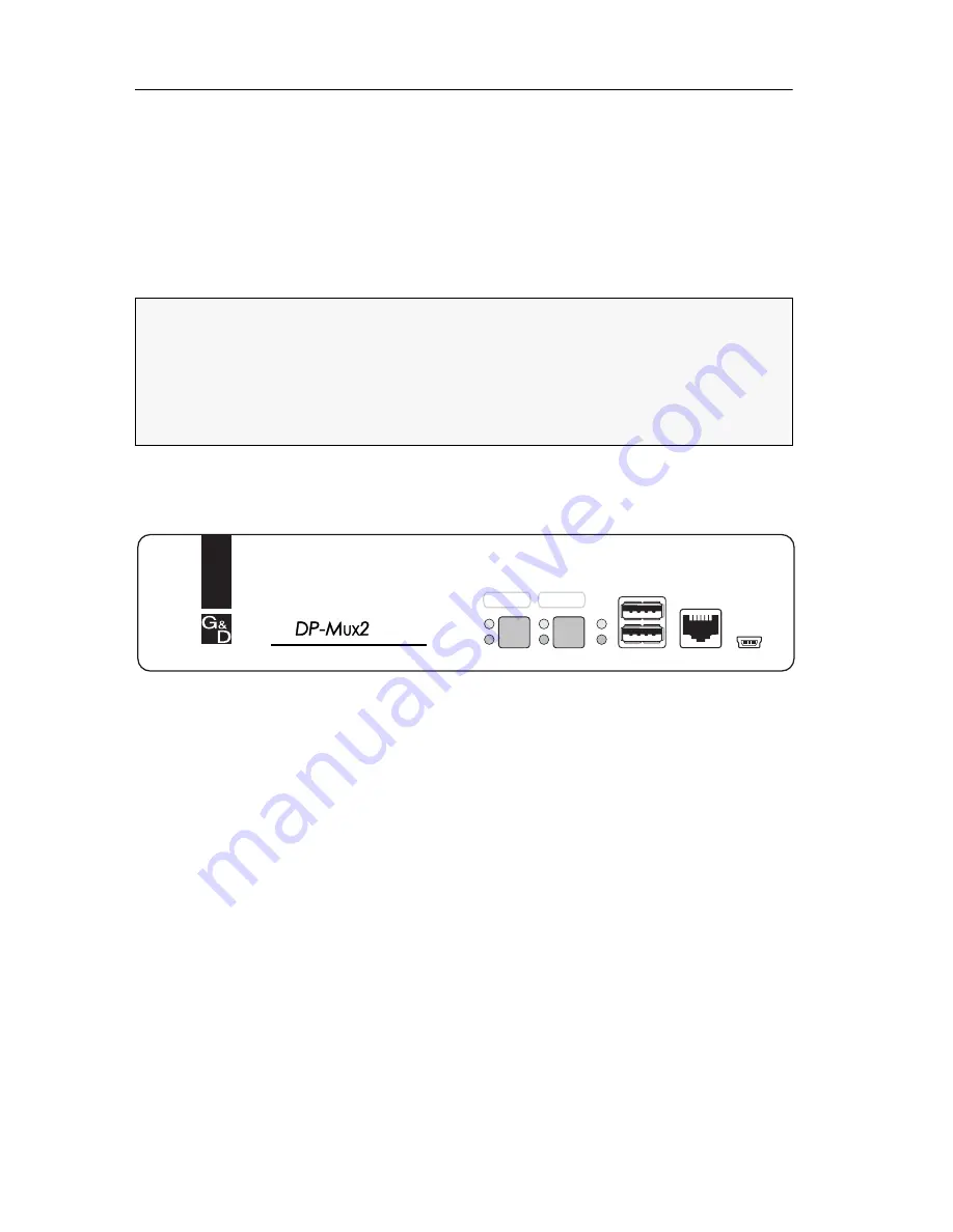 G&D DP-MUX2-USB Installation And Operation Manual Download Page 8